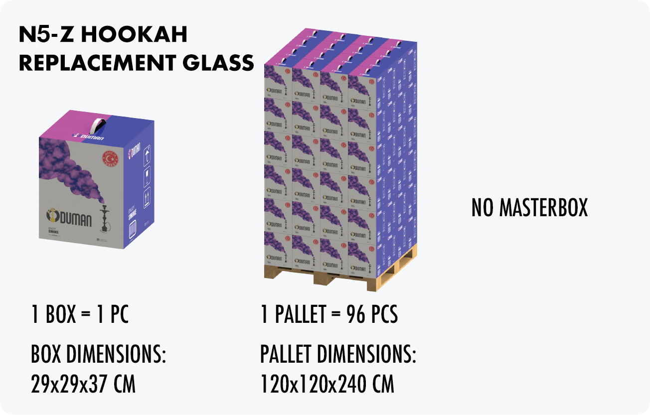 N5-Z MATT HOOKAH REPLACEMENT GLASS