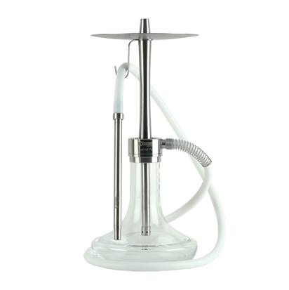 INFINITY HOOKAH - CLEAR GLASS-SILVER BODY