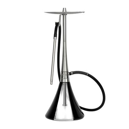 ORION HOOKAH - SILVER BODY - BLACK GLASS