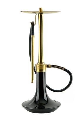 COSMO HOOKAH - GOLD BODY - BLACK GLASS
