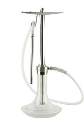 COSMO HOOKAH - SILVER BODY - CLEAR GLASS