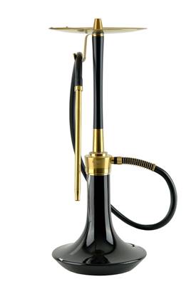 COSMO HOOKAH - GOLD/BLACK BODY - BLACK GLASS