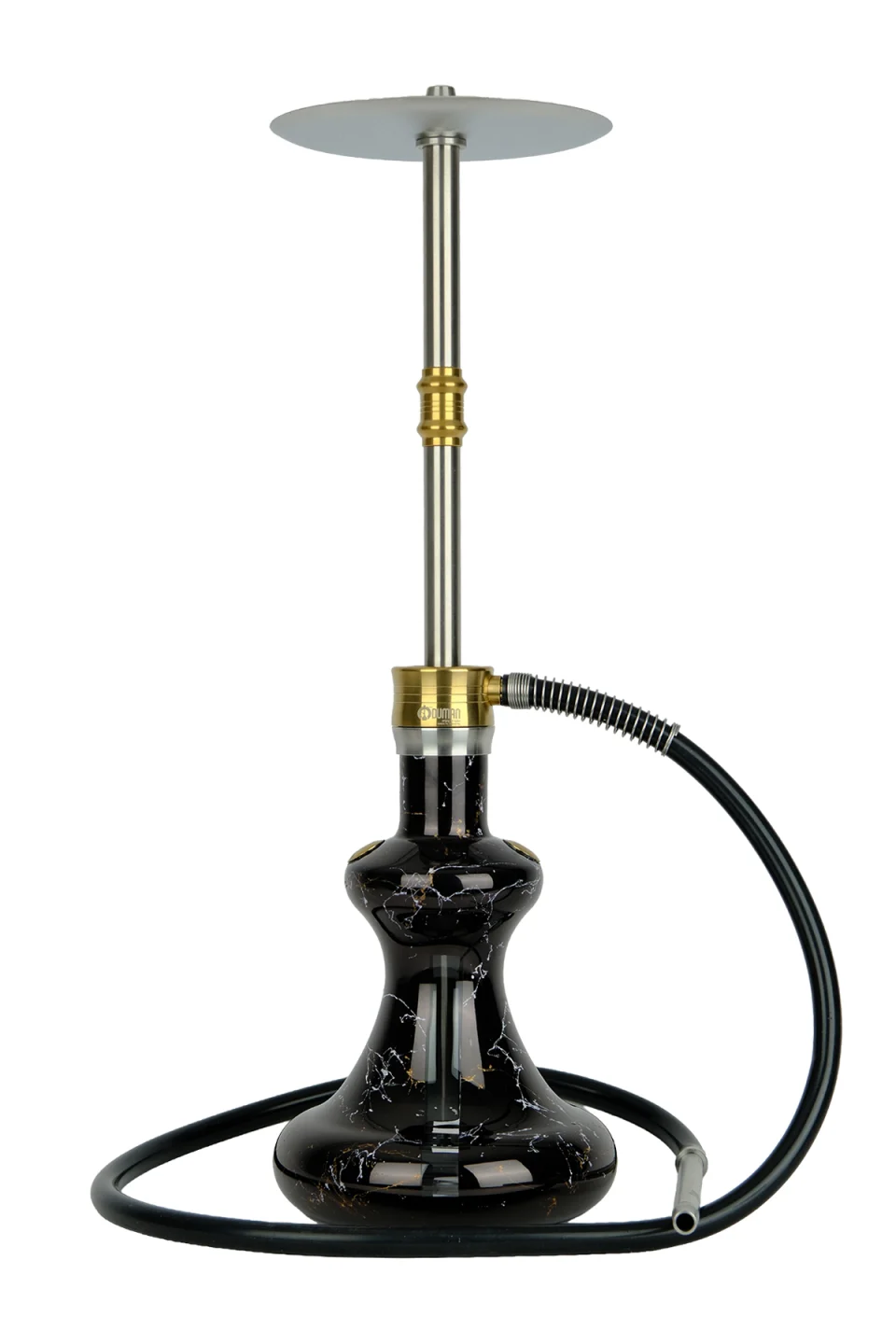 HYBRID V3.0 — BLACK GLASS· SILVER BODY Hookah